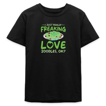 Zoodles Zucchini Pasta Saying - Teens Organic T-shirt by Stanley/Stella - black - Front