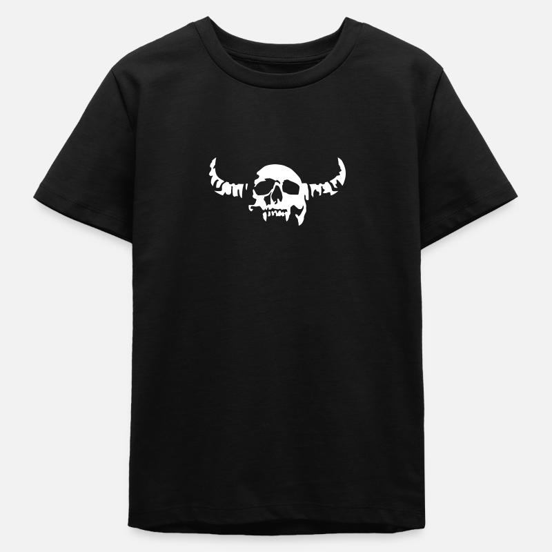 devil_skull_042013_a_1c - T-shirt ado bio Stanley/Stella - noir