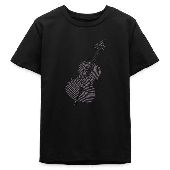 Klassische Musik Instrument Cello DNA Strang - Teenager Organic T-Shirt Mini Creator von Stanley/Stella - Schwarz - Vorne
