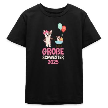 Große Schwester 2025 Süßer Hund - Teenager Organic T-Shirt Mini Creator von Stanley/Stella - Schwarz - Vorne