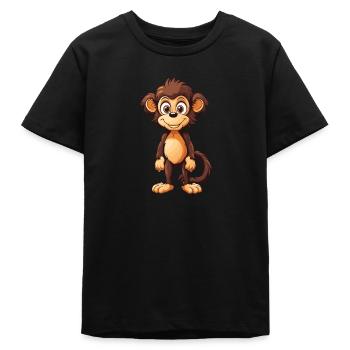 Affe Tier - Teenager Organic T-Shirt Mini Creator von Stanley/Stella - Schwarz - Vorne