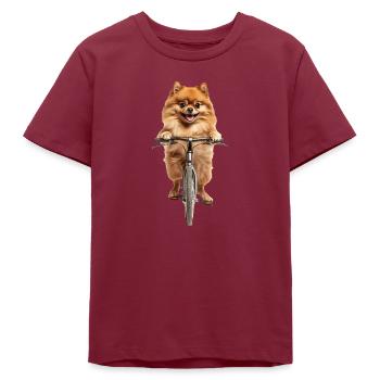 Zwergspitz - Teenager Organic T-Shirt Mini Creator von Stanley/Stella - Burgunderrot - Vorne