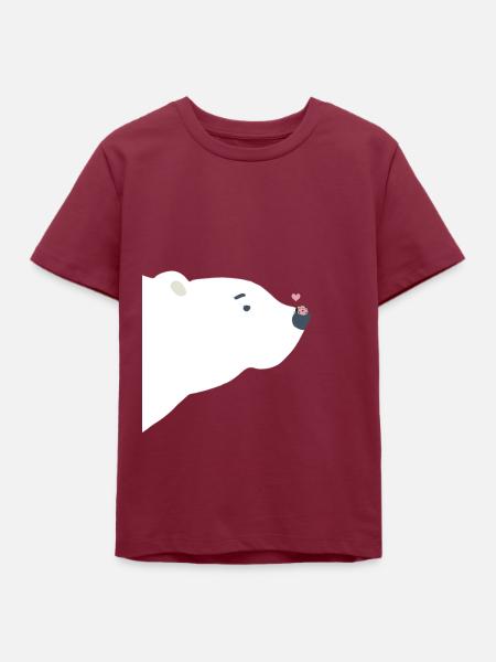 Eisbär - Teenager Organic T-Shirt Mini Creator von Stanley/Stella - Burgunderrot