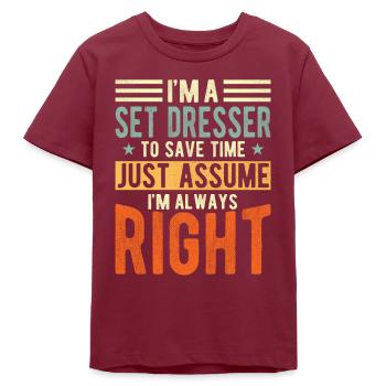 Set Dresser - T-shirt ado bio Stanley/Stella - bordeaux - Devant