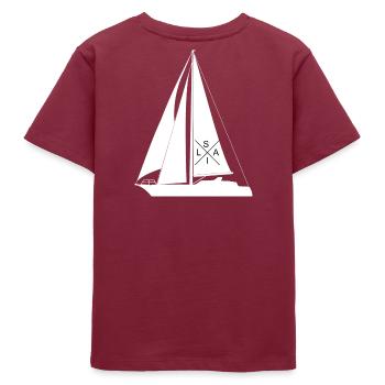 Segelboot Sail Rückenaufdruck - Kapitän Segler - Teenager Organic T-Shirt Mini Creator von Stanley/Stella - Burgunderrot - Hinten
