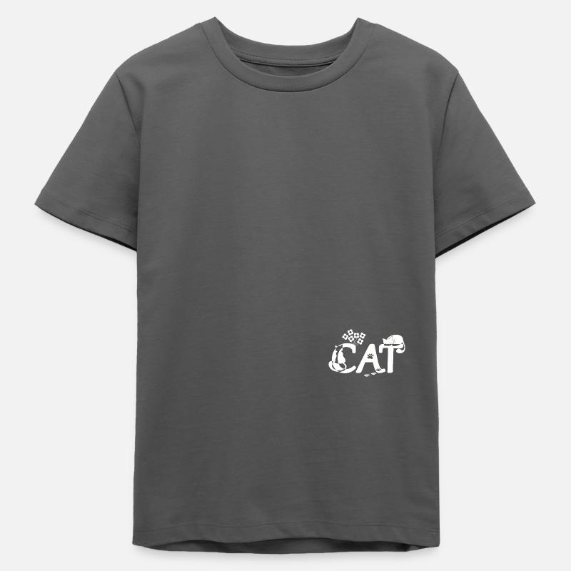 Chat avec chat (Blanc) - T-shirt ado bio Stanley/Stella - charbon