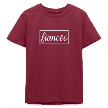 Fiancée Fiancée Fiançailles Mariage Lune de Miel - T-shirt ado bio Stanley/Stella - bordeaux - Devant