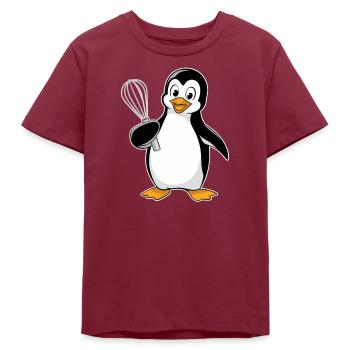 Pingouin joyeux avec fouet pour - T-shirt ado bio Stanley/Stella - bordeaux - Devant