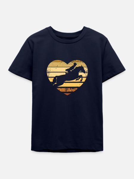 Springreiten Herz - Teenager Organic T-Shirt Mini Creator von Stanley/Stella - Navy