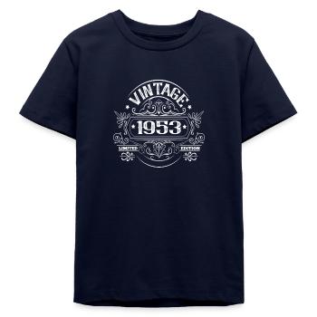 Vintage 1953 Birthday Sayings - Teens Organic T-shirt by Stanley/Stella - navy - Front
