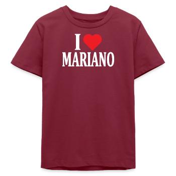t-shirt J’aime Mariano t-shirt idée cadeau - T-shirt ado bio Stanley/Stella - bordeaux - Devant