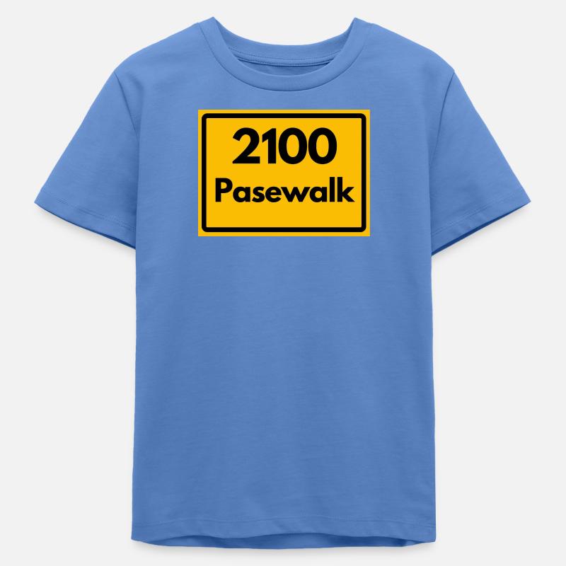 OLD POSTCODE POSTCODE RETRO 2100 PASEWALK HEIMAT - Teens Organic T-shirt by Stanley/Stella - bright blue