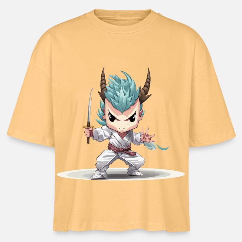 Chibi Krieger mit Katana - Stanley/Stella Frauen Boxy Bio-T-Shirt Nova - Mispel