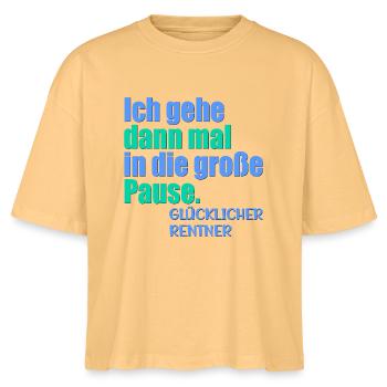 GLÜCKLICHER RENTNER RENTE - Stanley/Stella Frauen Boxy Bio-T-Shirt Nova - Mispel - Vorne - Anna (173cm)