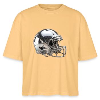 Chrom American Football Helm - Stanley/Stella Frauen Boxy Bio-T-Shirt Nova - Mispel - Vorne - Anna (173cm)