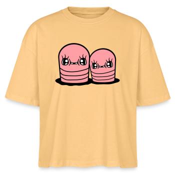 2 vers couple amis regarder trous dans le sol heureux - T-shirt bio NOVA Stanley/Stella Femme - nèfle du Japon - Devant - Anna (173cm)