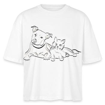 Katze Hund - Stanley/Stella Frauen Boxy Bio-T-Shirt Nova - Weiß - Vorne - Anna (173cm)