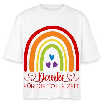 Abschied Kita Regenbogen Danke für die tolle Zeit - Stanley/Stella Frauen Boxy Bio-T-Shirt Nova - Weiß - Vorne - Anna (173cm)