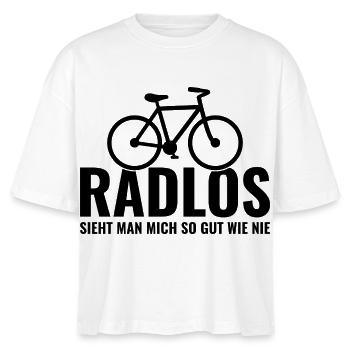 Fahrrad - Radlos sieht man mich so gut wie nie  - Stanley/Stella Frauen Boxy Bio-T-Shirt Nova - Weiß - Vorne - Anna (173cm)