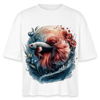 Betta Splendens, Kampffisch Aquarium, Bettafan - Stanley/Stella Frauen Boxy Bio-T-Shirt Nova - Weiß - Vorne - Anna (173cm)