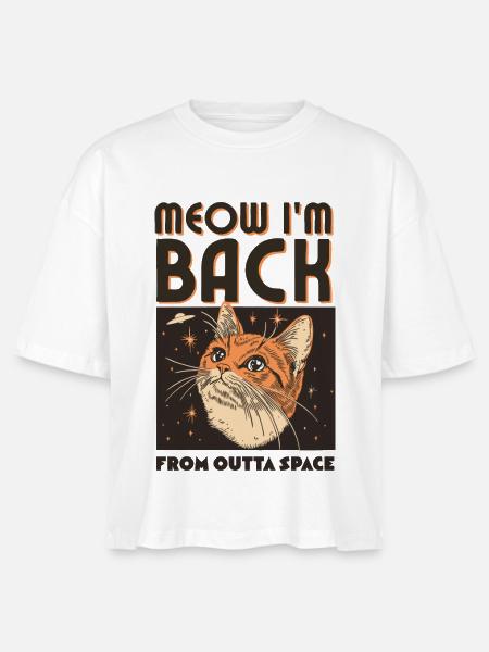 Meow I’m Back - Stanley/Stella Frauen Boxy Bio-T-Shirt Nova - Weiß