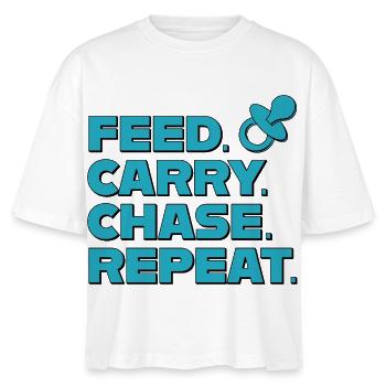 Parentalité – Alimentation, Transport, Chase, Répétition - T-shirt bio NOVA Stanley/Stella Femme - blanc - Devant - Anna (173cm)