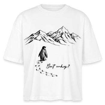 But why? Pinguin Meme Antarktis Schnee Spuren Eis - Stanley/Stella Frauen Boxy Bio-T-Shirt Nova - Weiß - Vorne - Anna (173cm)