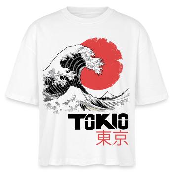 Tokio Japan Asien Meer Welle Berg Sonne Stadt - Stanley/Stella Frauen Boxy Bio-T-Shirt Nova - Weiß - Vorne - Anna (173cm)