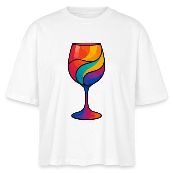 Colorful Vine Glass - Stanley/Stella Nova Women’s Boxy Organic T-Shirt - white - Front - Anna (173cm)