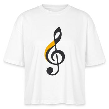 Treble Clef Symbol - Stanley/Stella Nova Women’s Boxy Organic T-Shirt - white - Front - Anna (173cm)