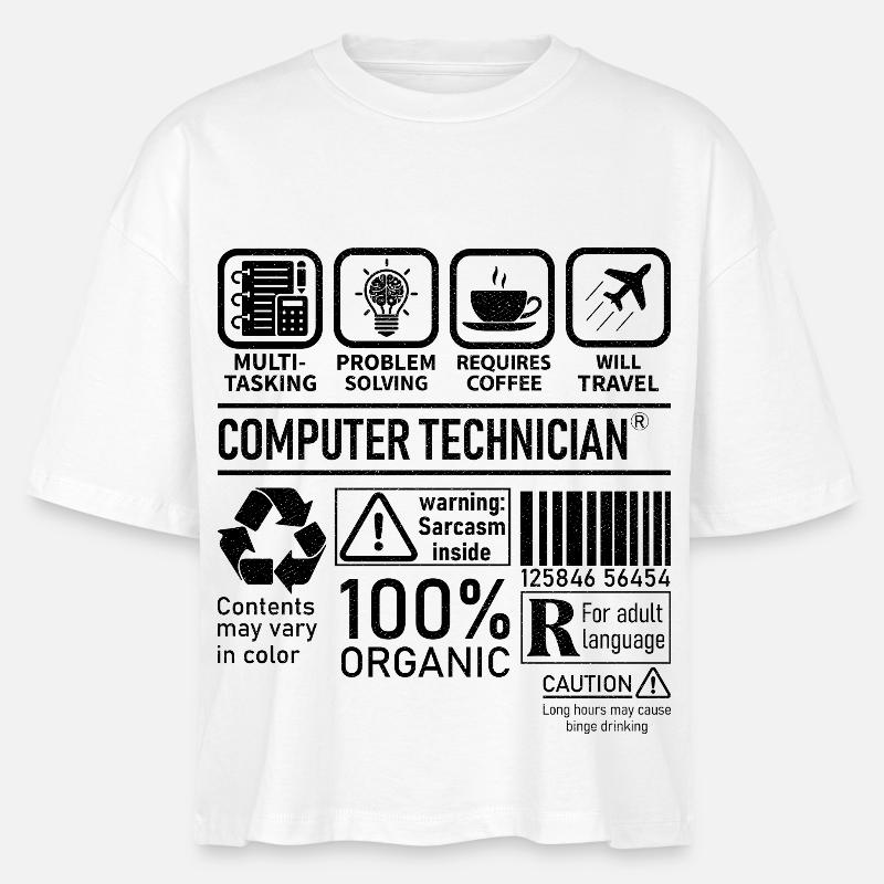 Computer Technician multi tasking problem solving - Stanley/Stella Frauen Boxy Bio-T-Shirt Nova - Weiß