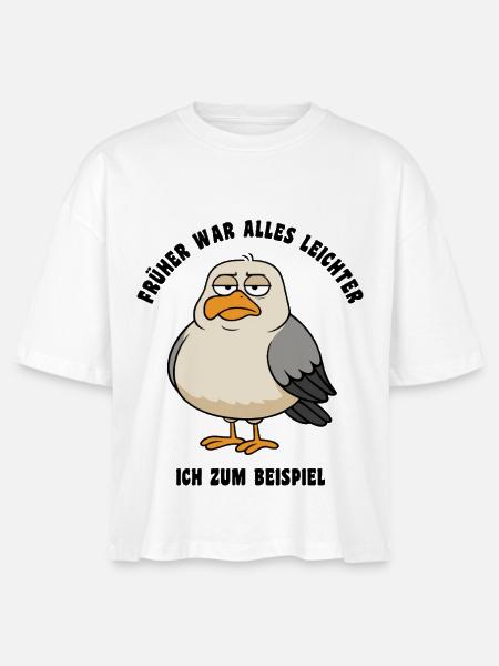 Früher war alles leichter - Möwe Spruch - Stanley/Stella Frauen Boxy Bio-T-Shirt Nova - Weiß