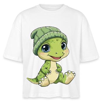 Dessin animé Animaux de dinosaures mignons et mignons - T-shirt bio NOVA Stanley/Stella Femme - blanc - Devant - Anna (173cm)