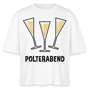 Polterabend (JGA / Sektgläser / Trichter Zu / 2C) - Stanley/Stella Frauen Boxy Bio-T-Shirt Nova - Weiß - Vorne - Anna (173cm)
