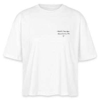 Menschenrechte statt rechter Menschen - Stanley/Stella Frauen Boxy Bio-T-Shirt Nova - Weiß - Vorne - Anna (173cm)