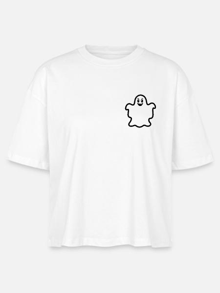 Lachender Geist Kontur - Stanley/Stella Frauen Boxy Bio-T-Shirt Nova - Weiß