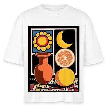 Sunflower Citrus Moon - Stanley/Stella Nova Women’s Boxy Organic T-Shirt - white - Front - Anna (173cm)