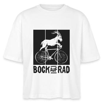 BOCK AUF RAD RADFAHRER RADSPORT RENNRAD FAHRRAD - Stanley/Stella Frauen Boxy Bio-T-Shirt Nova - Weiß - Vorne - Anna (173cm)
