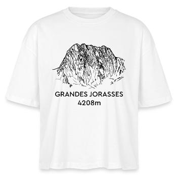 Grandes Jorasses, Hochgebirge, Mont-Blanc, Berg - Stanley/Stella Frauen Boxy Bio-T-Shirt Nova - Weiß - Vorne - Anna (173cm)
