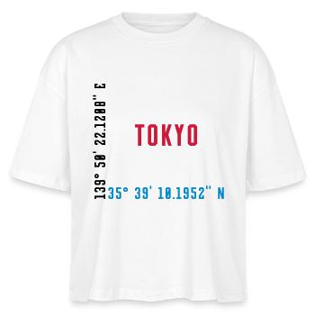 TOKYO - JAPON - COORDONNÉES / COORDONNÉES GPS - T-shirt bio NOVA Stanley/Stella Femme - blanc - Devant - Anna (173cm)