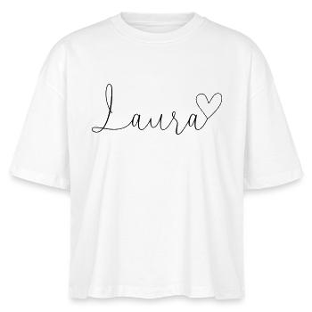 Laura Name Vorname Mädchen - Stanley/Stella Frauen Boxy Bio-T-Shirt Nova - Weiß - Vorne - Anna (173cm)
