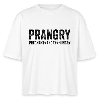 PRANGRY Pregnant Angry Hungry lustiges Geschenk - Stanley/Stella Frauen Boxy Bio-T-Shirt Nova - Weiß - Vorne - Anna (173cm)