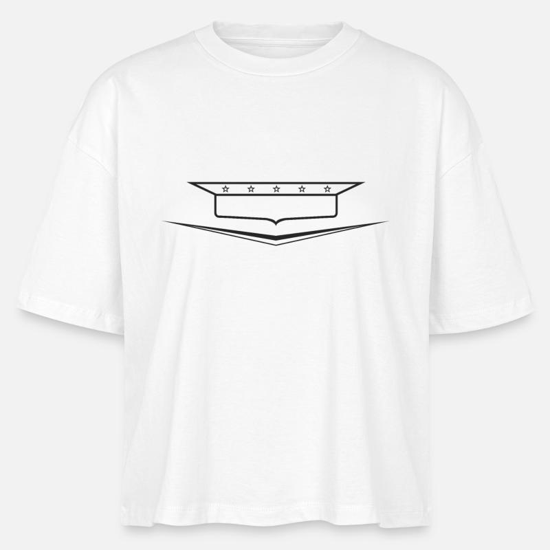 Classic Car Emblem frame empty, design yourself - Stanley/Stella Nova Women’s Boxy Organic T-Shirt - white