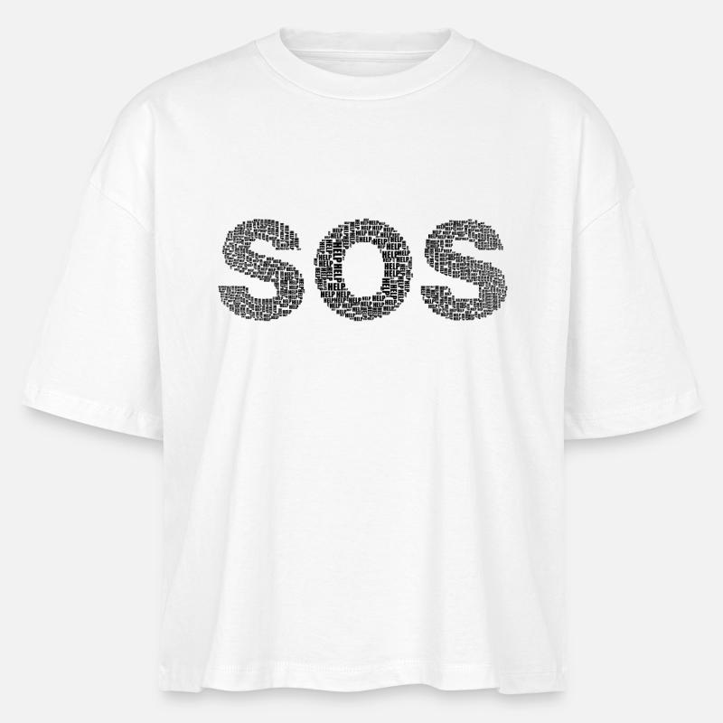 SOS! Mit dem Wort "Help" geschrieben - Stanley/Stella Frauen Boxy Bio-T-Shirt Nova - Weiß