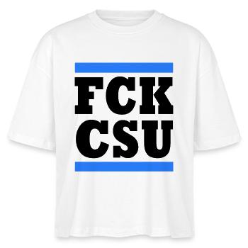 Fck csu - Stanley/Stella Frauen Boxy Bio-T-Shirt Nova - Weiß - Vorne - Anna (173cm)