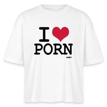 i love porn by wam - Stanley/Stella Frauen Boxy Bio-T-Shirt Nova - Weiß - Vorne - Anna (173cm)