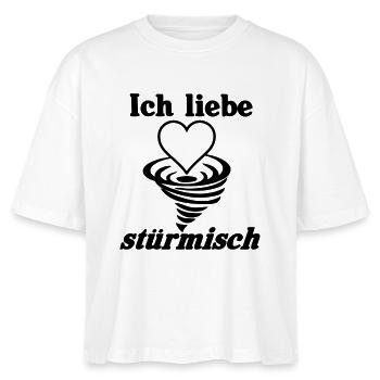 Ich liebe stürmisch Sturm Herz Liebe Geschenk - Stanley/Stella Frauen Boxy Bio-T-Shirt Nova - Weiß - Vorne - Anna (173cm)