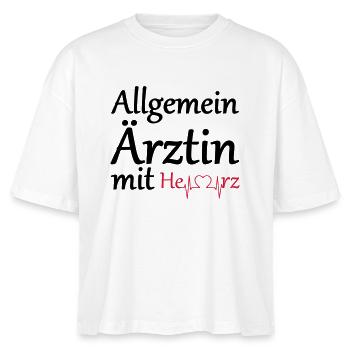 Allgemeinärztin mit Herz Geschenk - Stanley/Stella Frauen Boxy Bio-T-Shirt Nova - Weiß - Vorne - Anna (173cm)