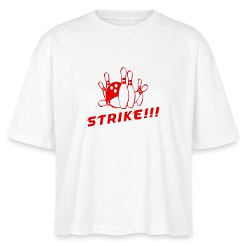 Strike !!! Bowling - Stanley/Stella Frauen Boxy Bio-T-Shirt Nova - Weiß - Vorne - Anna (173cm)
