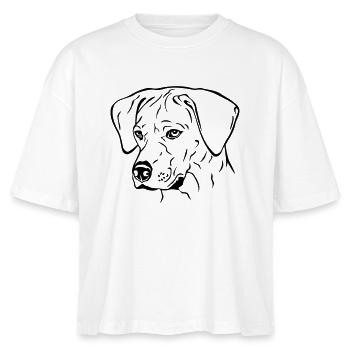 Rhodesian Ridgeback Hündin Kopf schwarz - Stanley/Stella Frauen Boxy Bio-T-Shirt Nova - Weiß - Vorne - Anna (173cm)